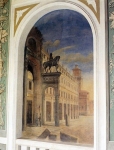 Angusto Pagliarini, Veduta della piazza di Ferrara con il Volto del Cavallo.