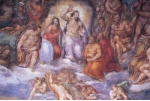 Bastianino, Giudizio Universale, dettaglio con Gesù Cristo, Maria Vergine e gli Apostoli, Ferrara, Duomo.